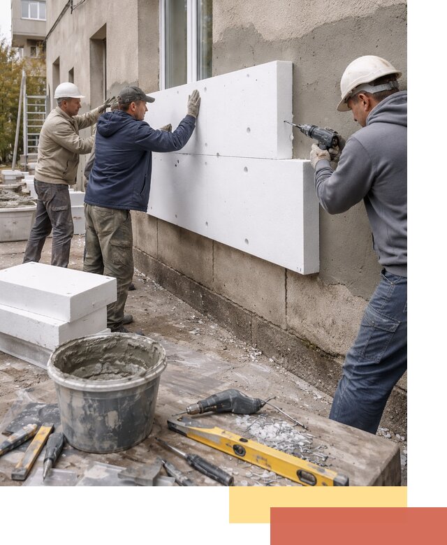 Утепление наружных стен пенопластом в Усинске