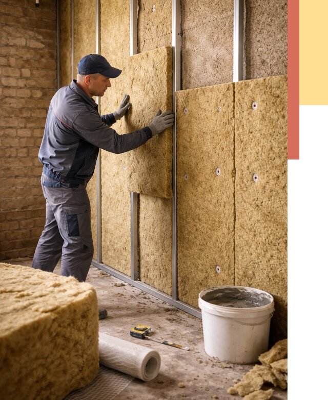 Утепление стен минватой в Усинске от 1382 руб./м2 — недорого и быстро | ОТДЕЛОЧНИК-Снс