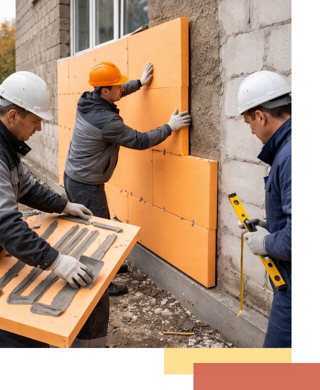 Утепление фасада пеноплексом под ключ в Усинске