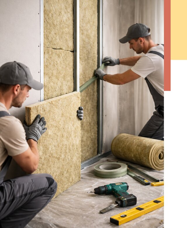 Шумоизоляция стен в Усинске под ключ от 1894 руб. | ОТДЕЛОЧНИК-Снс