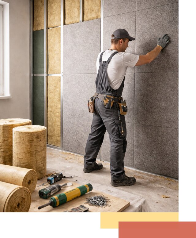 Профессиональная шумоизоляция стен в Усинске для квартиры и офиса