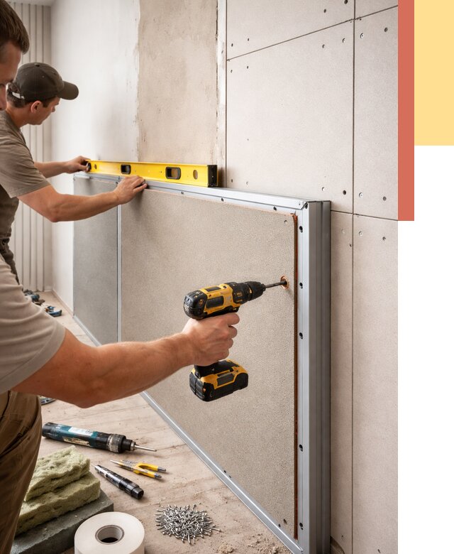 Шумоизоляция стен панелями ЗИПС в Усинске от 2252 руб./м² под ключ | ОТДЕЛОЧНИК-Снс