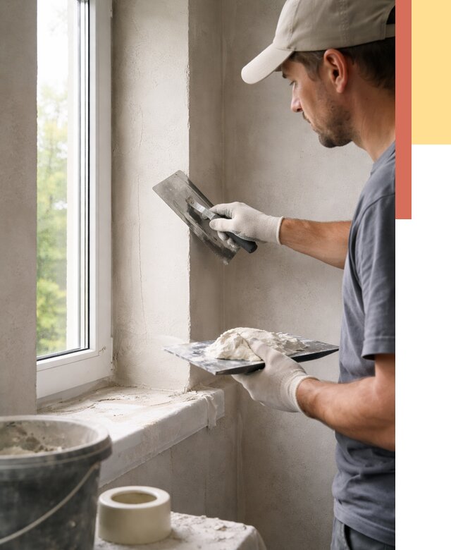 Штукатурка откосов в Усинске от 4607 руб/м² — услуги и выравнивание под ключ | ОТДЕЛОЧНИК-Снс