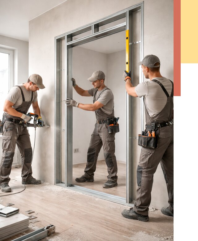 Устройство дверного проема в перегородке в Усинске от 4607 руб. под ключ | ОТДЕЛОЧНИК-Снс