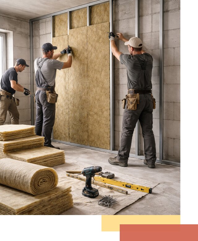 Шумоизоляция перегородок из блоков в Усинске — монтаж и защита шумоизоляцией