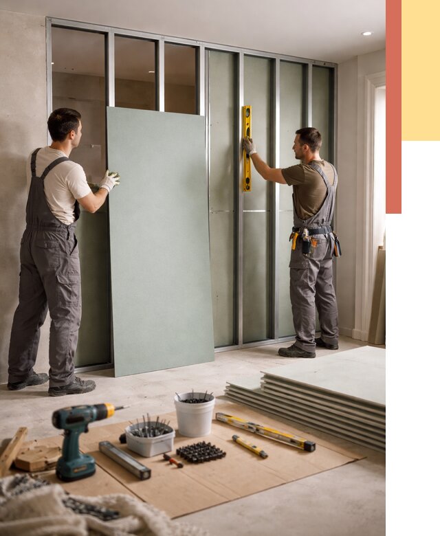 Перегородка из влагостойкого гипсокартона в Усинске от 4914 руб. — монтаж под ключ | ОТДЕЛОЧНИК-Снс