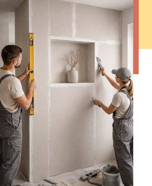 Перегородка из гипсокартона с нишей в Усинске от 3327 руб. под ключ | ОТДЕЛОЧНИК-Снс