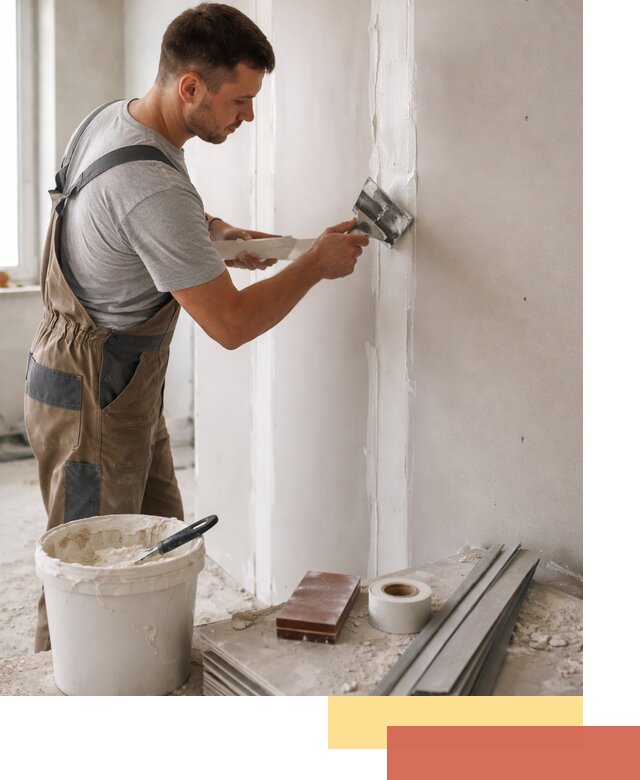 Шпаклевка перегородок из гипсокартона в Усинске качественно и быстро