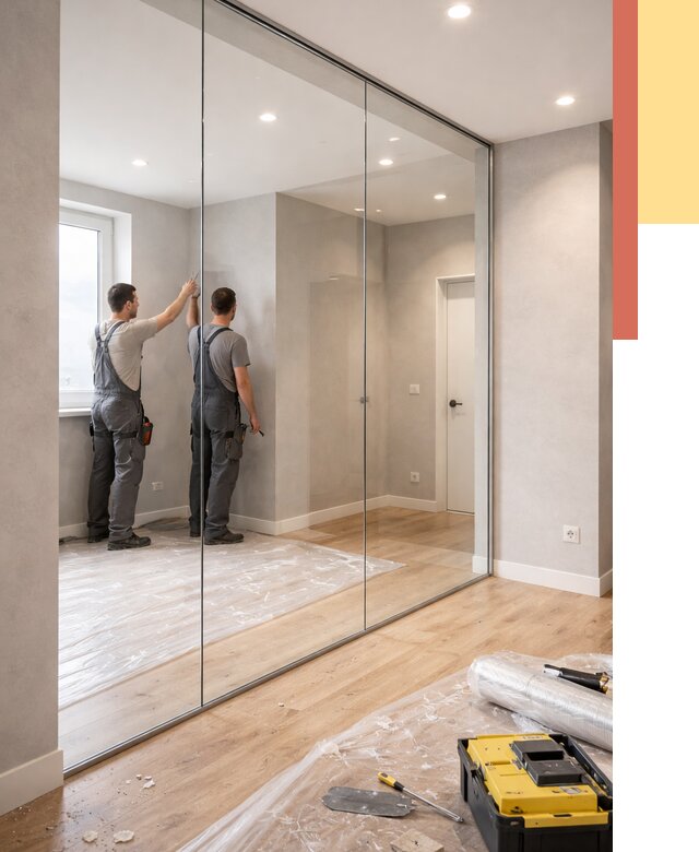 Безрамные стеклянные перегородки в Усинске — монтаж от 9726 руб. | ОТДЕЛОЧНИК-Снс