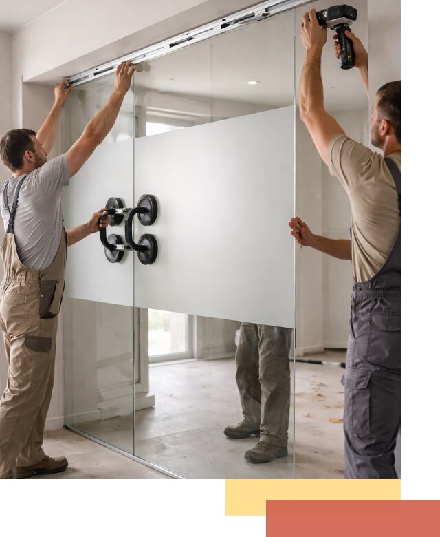 Матовые стеклянные перегородки под ключ в Усинске