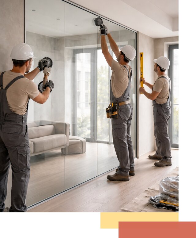 Перегородки из закаленного стекла в Усинске для офисов и квартир