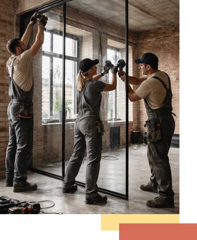 Стеклянные перегородки лофт — изготовление и монтаж в Усинске