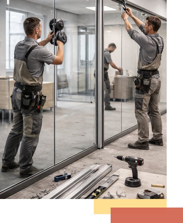 Стеклянные офисные перегородки под ключ в Усинске