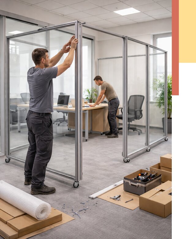 Мобильные офисные перегородки в Усинске от 12798 руб. — установка под ключ | ОТДЕЛОЧНИК-Снс