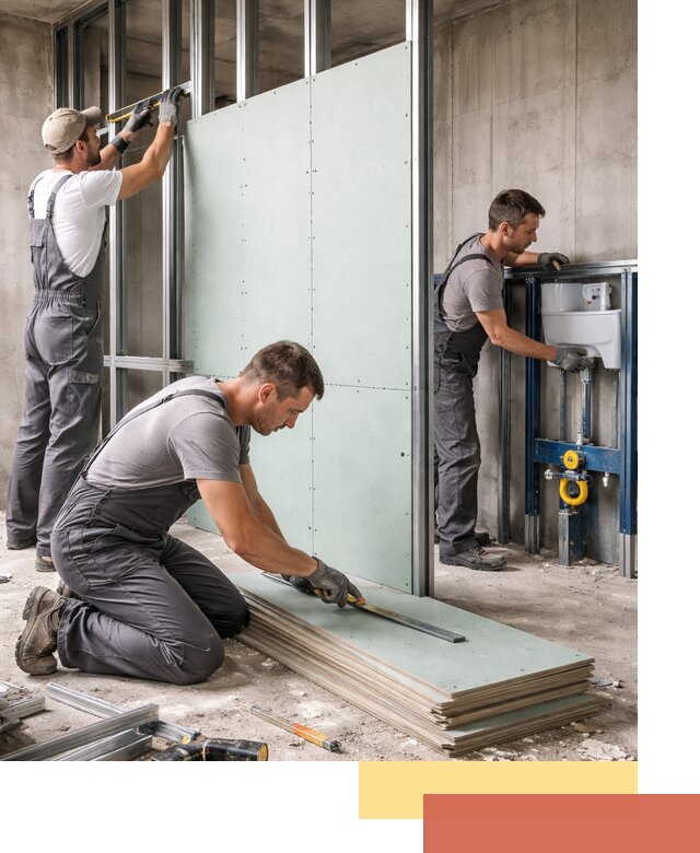 Монтаж и ремонт сантехнических перегородок в Усинске