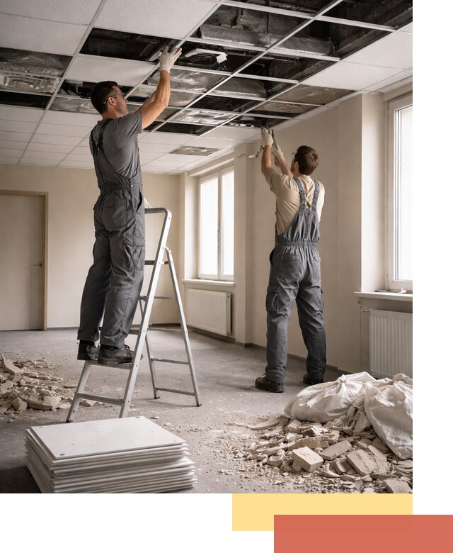 Демонтаж потолков Армстронг профессионально в Усинске