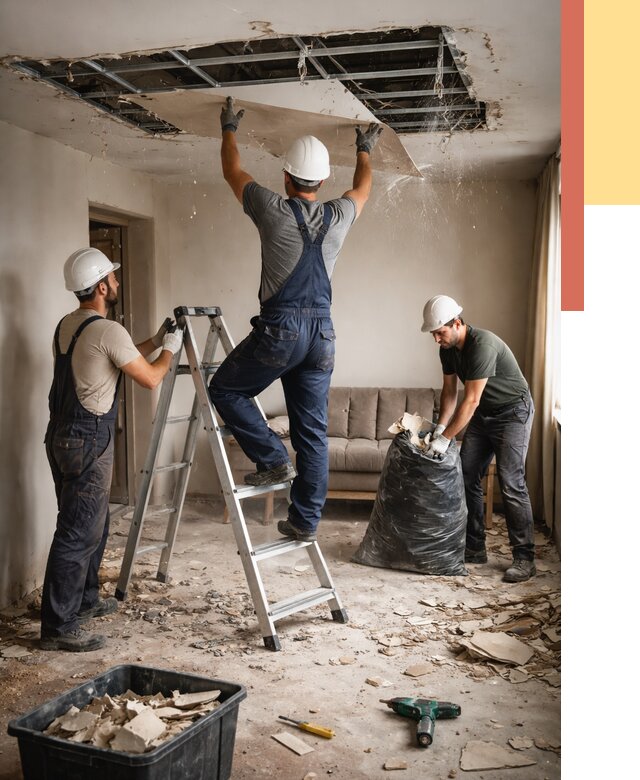 Демонтаж гипсокартонного потолка в Усинске от 430 руб. за м2 — ОТДЕЛОЧНИК-Снс