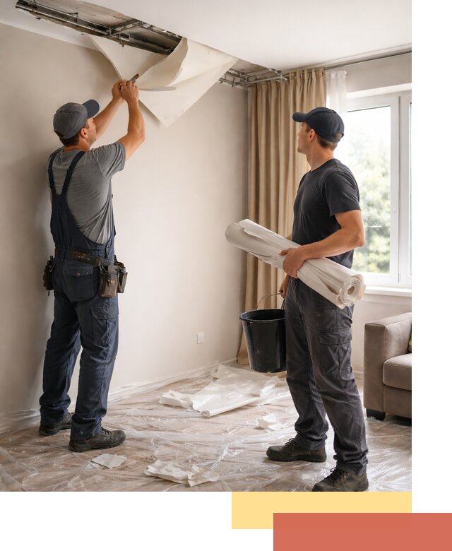 Демонтаж натяжного потолка в Усинске быстро и аккуратно