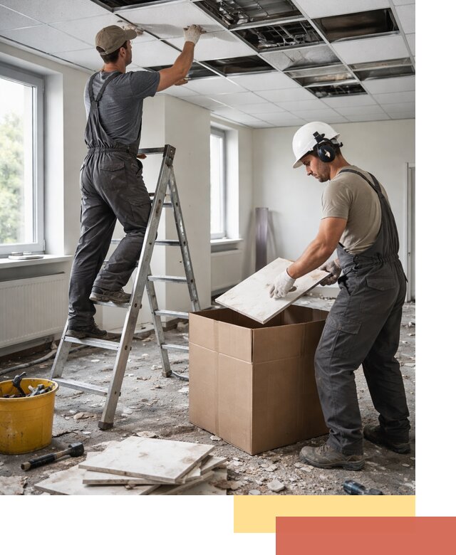 Демонтаж потолочной плитки в Усинске быстро и аккуратно