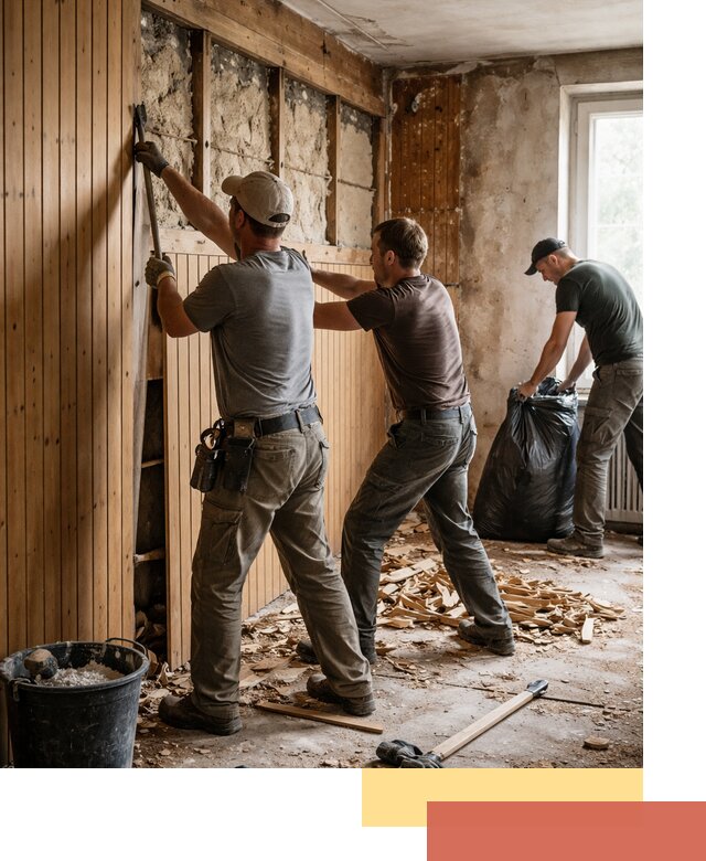 Демонтаж вагонки и вывоз материалов в Усинске