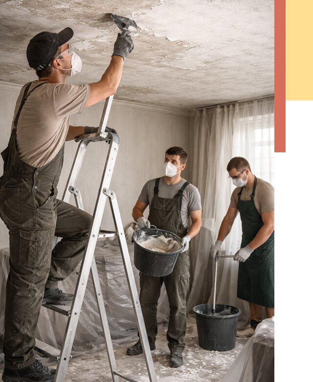 Удаление побелки с потолка в Усинске от 2560 руб. быстро и недорого | ОТДЕЛОЧНИК-Снс