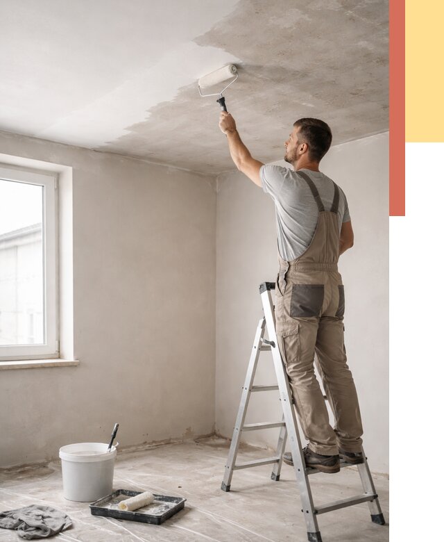 Грунтовка потолка в Усинске от 2560 руб. — быстро и недорого | ОТДЕЛОЧНИК-Снс