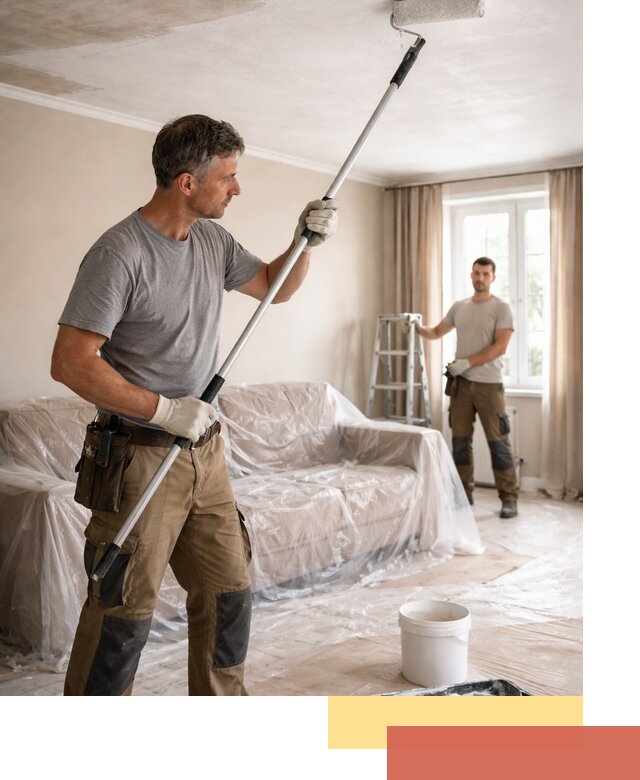 Грунтовка потолка в Усинске — подготовка под покраску и отделку