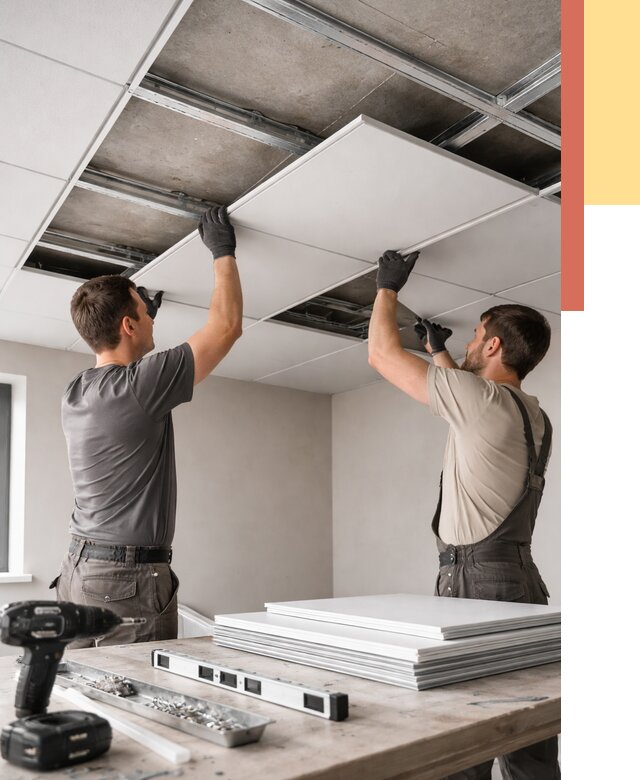 Монтаж кассетного потолка в Усинске от 4607 руб/м2 — установка и сборка | ОТДЕЛОЧНИК-Снс