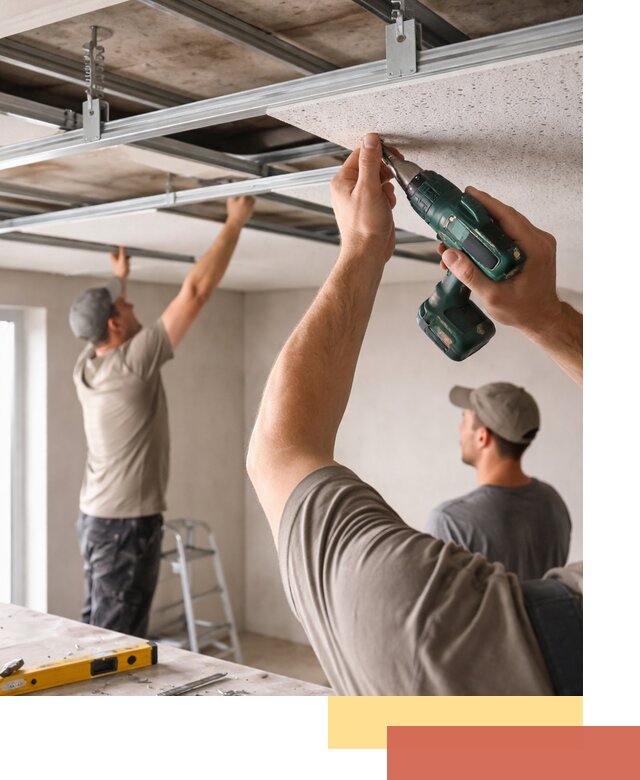 Монтаж акустического потолка в Усинске под ключ