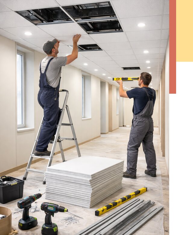 Ремонт потолка Армстронг в Усинске от 4607 руб. — быстро и недорого | ОТДЕЛОЧНИК-Снс