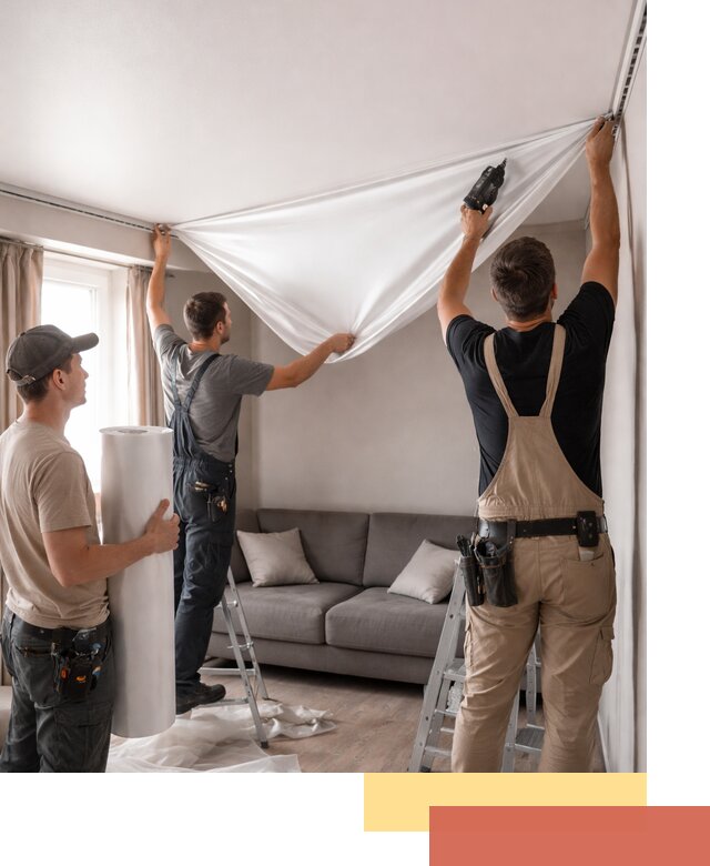 Монтаж сатинового натяжного потолка в Усинске качественно и быстро