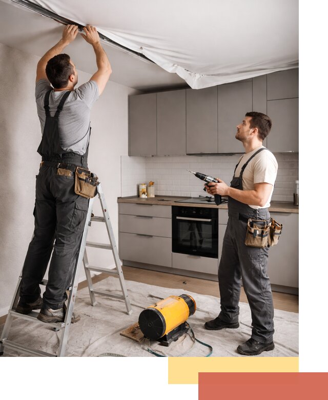 Монтаж натяжного потолка на кухне в Усинске