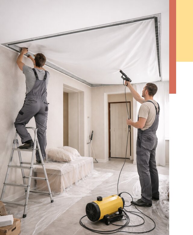 Монтаж натяжного потолка в прихожей в Усинске от 2713 руб. под ключ | ОТДЕЛОЧНИК-Снс