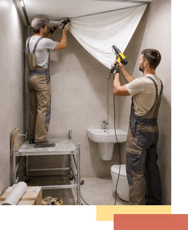 Монтаж натяжного потолка в санузле в Усинске