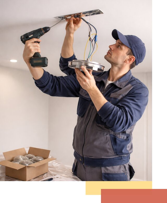 Установка люстры в натяжной потолок в Усинске