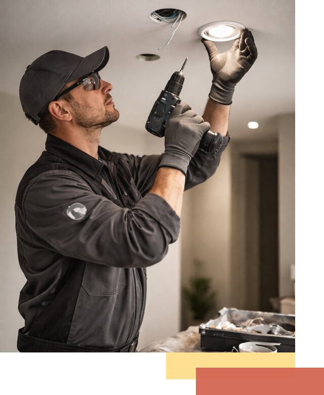 Установка точечных светильников в натяжной потолок в Усинске