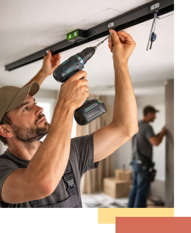 Установка трековых светильников в натяжной потолок в Усинске