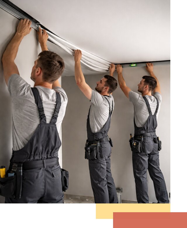 Теневые натяжные потолки в Усинске: монтаж и отделка быстро и качественно