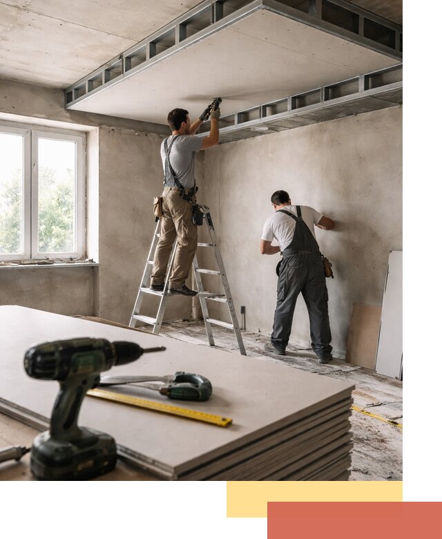 Двухуровневый потолок из гипсокартона в Усинске