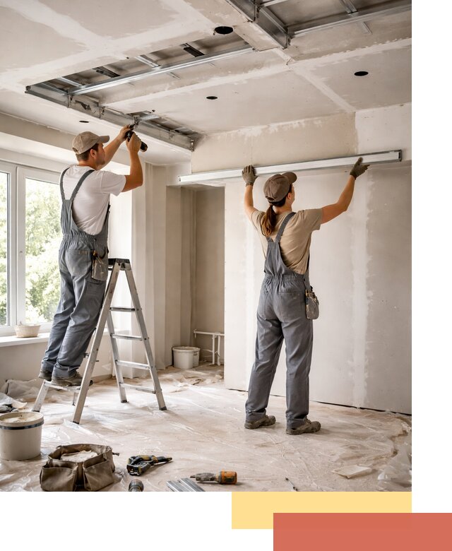 Монтаж многоуровневого потолка из гипсокартона в Усинске