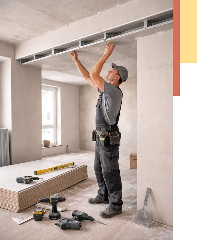 Потолок из гипсокартона с нишей в Усинске от 1280 руб. под ключ | ОТДЕЛОЧНИК-Снс