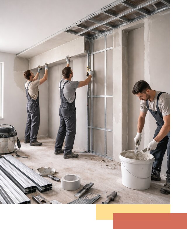 Монтаж потолка из гипсокартона с нишей в Усинске