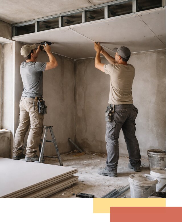 Короб из гипсокартона на потолке под ключ в Усинске