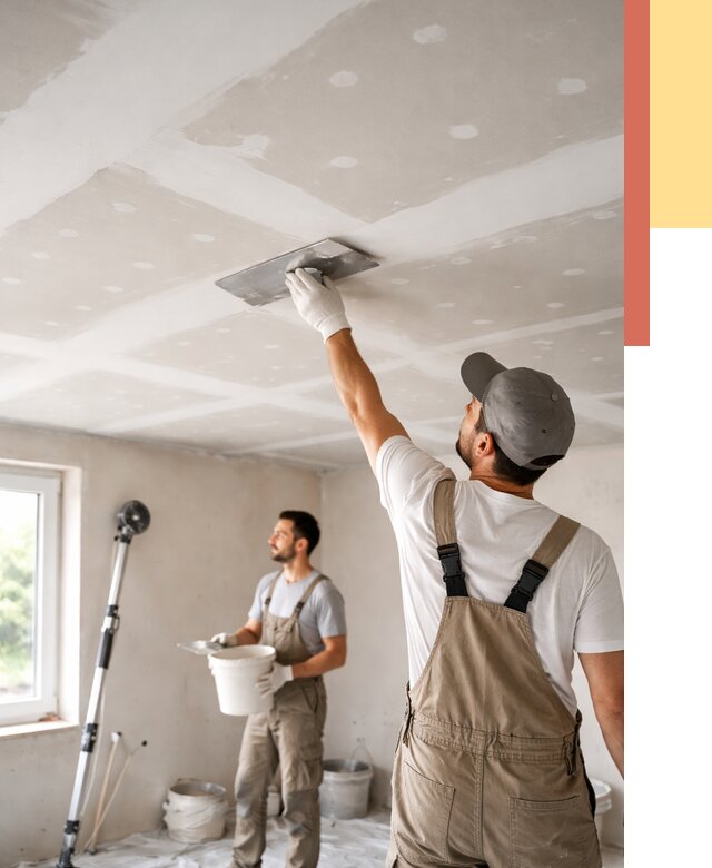 Шпаклевка потолка из гипсокартона в Усинске от 3276 руб./м2 — услуги под ключ | ОТДЕЛОЧНИК-Снс
