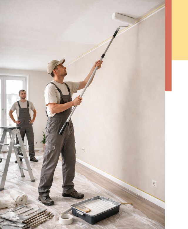 Покраска потолка из гипсокартона в Усинске от 4607 руб./м2 — услуги под ключ | ОТДЕЛОЧНИК-Снс