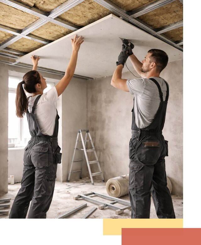 Звукоизоляция потолка из ГКЛ в Усинске профессионально и надежно