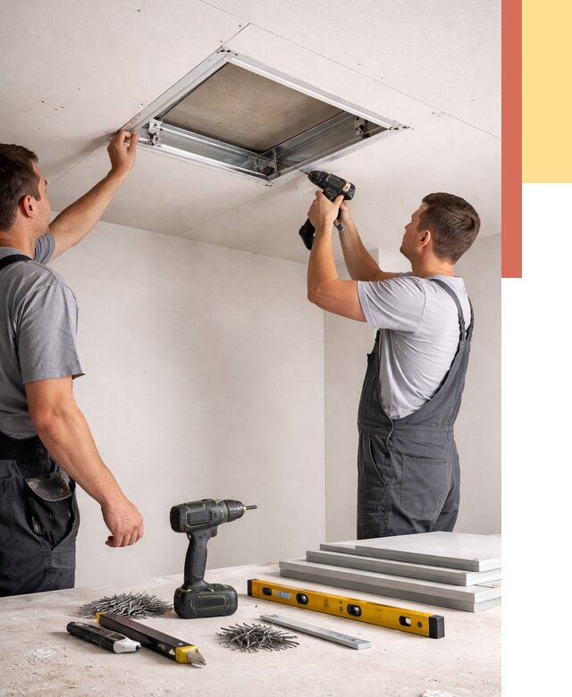 Установка люка в потолок ГКЛ в Усинске от 2560 руб. под ключ | ОТДЕЛОЧНИК-Снс