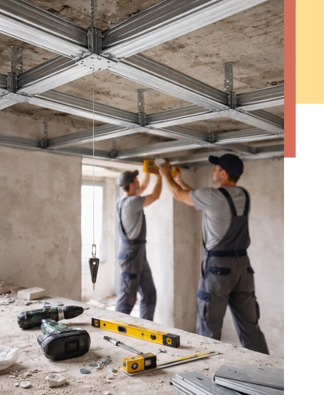 Монтаж каркаса потолка из профиля в Усинске от 4607 руб. — услуги ОТДЕЛОЧНИК-Снс