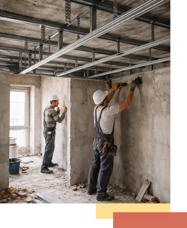 Монтаж каркаса потолка из профильного профиля в Усинске