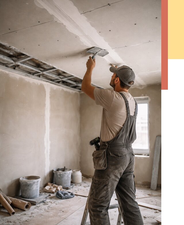 Ремонт потолка из гипсокартона в Усинске от 665 руб./м² — быстро и недорого | ОТДЕЛОЧНИК-Снс